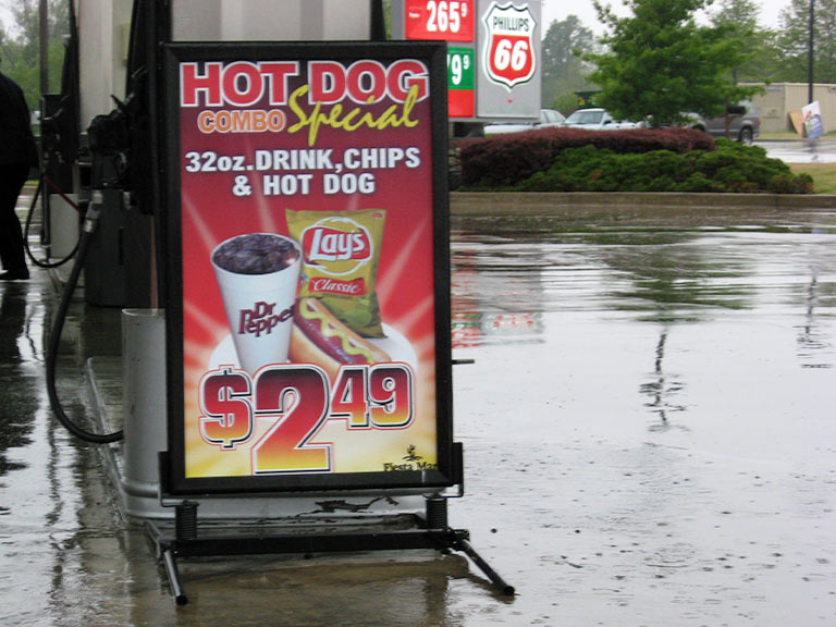 Signage outside of gas station